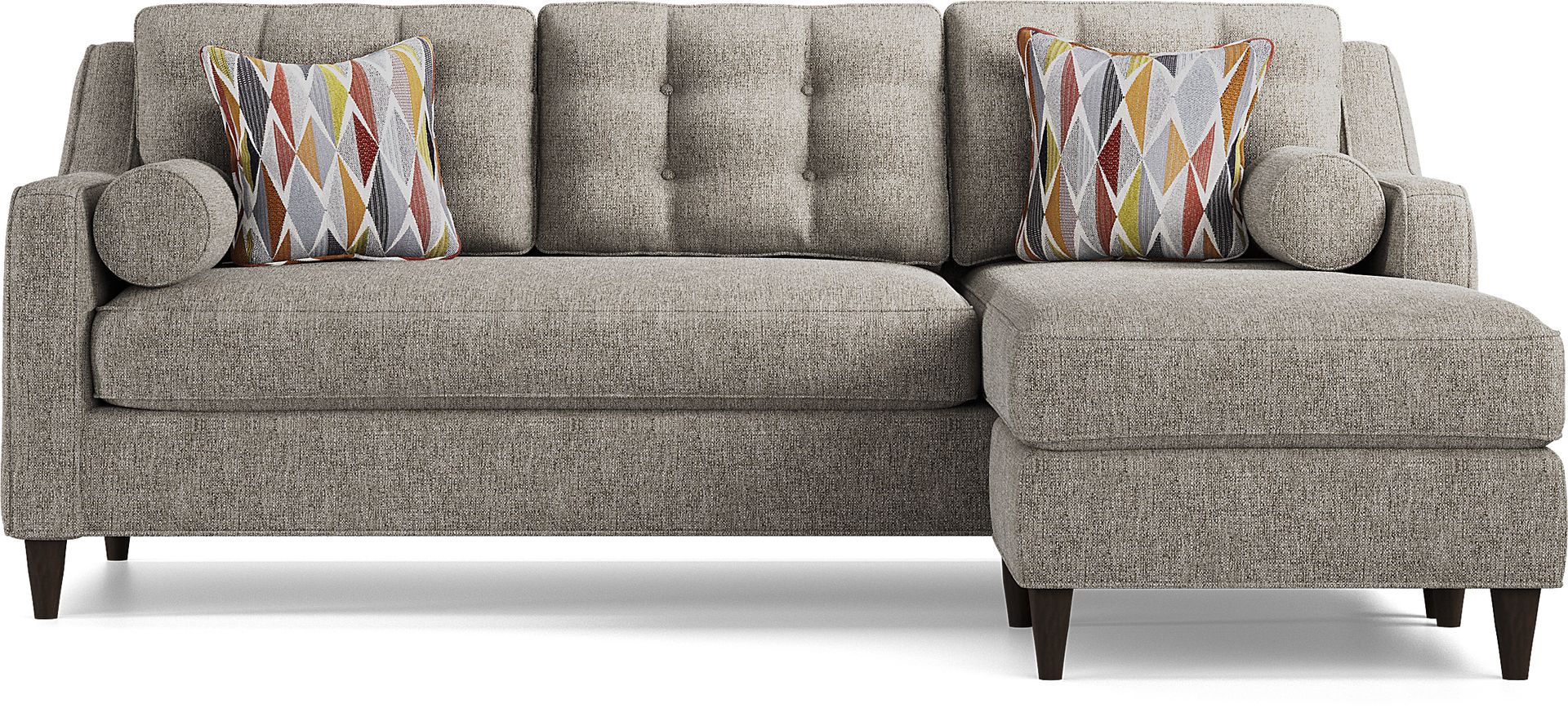 Cindy Crawford Home Hanover Gray Textured 4 Pc Sectional Living Room - Image 3