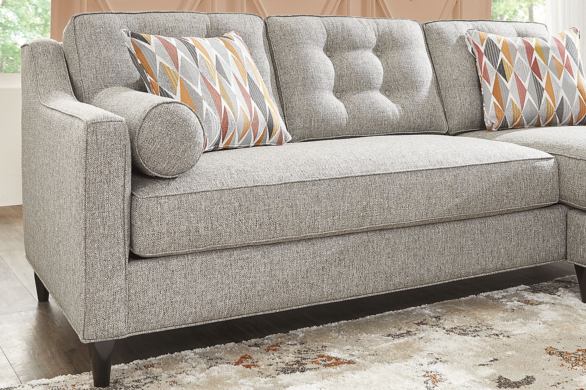 Hanover Gray Textured Gel Foam Sleeper Chaise Sofa - Image 6
