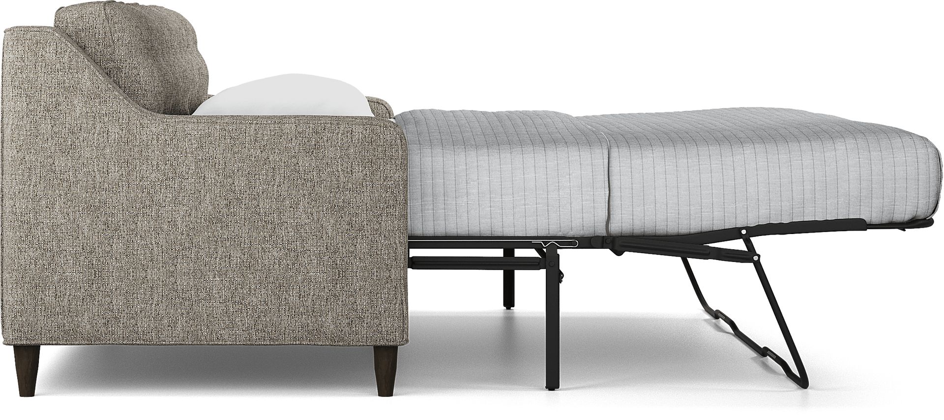 Hanover Gray Textured Gel Foam Sleeper Chaise Sofa - Image 5