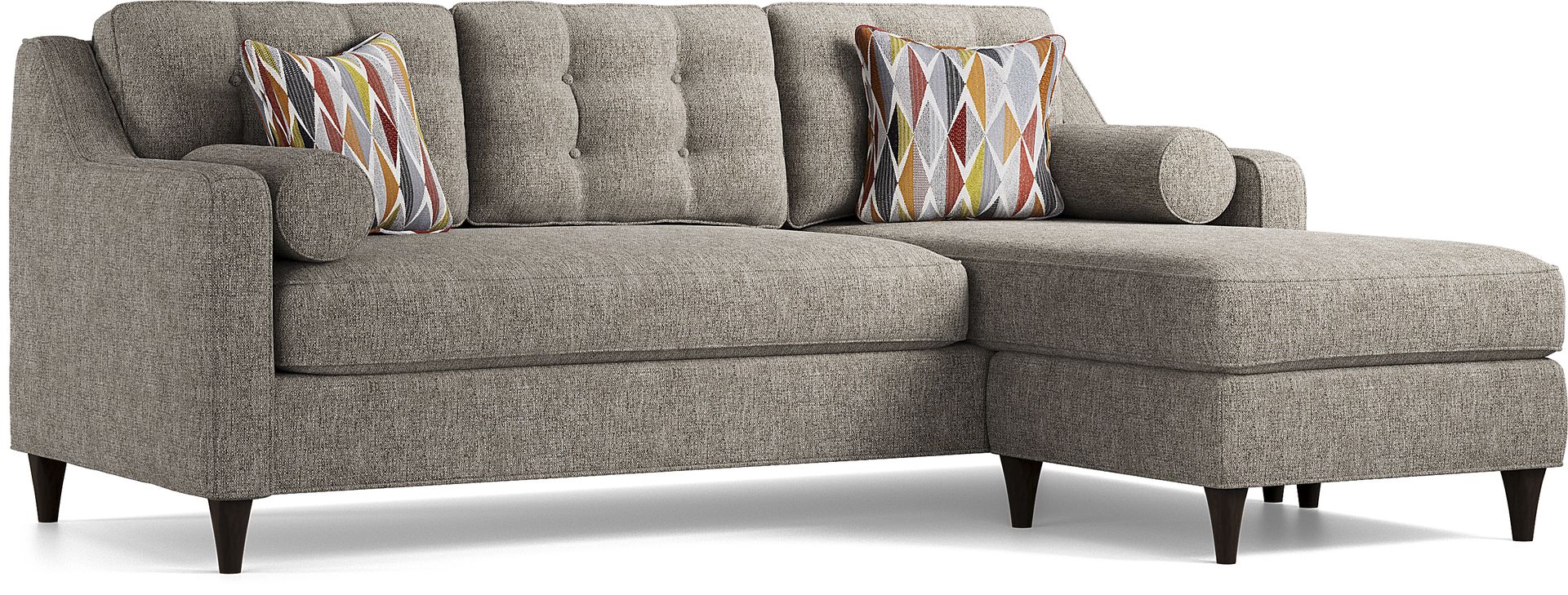 Hanover Gray Textured Gel Foam Sleeper Chaise Sofa - Image 1