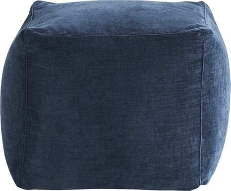 Cindy Crawford Home Hanover Indigo Chenille Accent Pouf