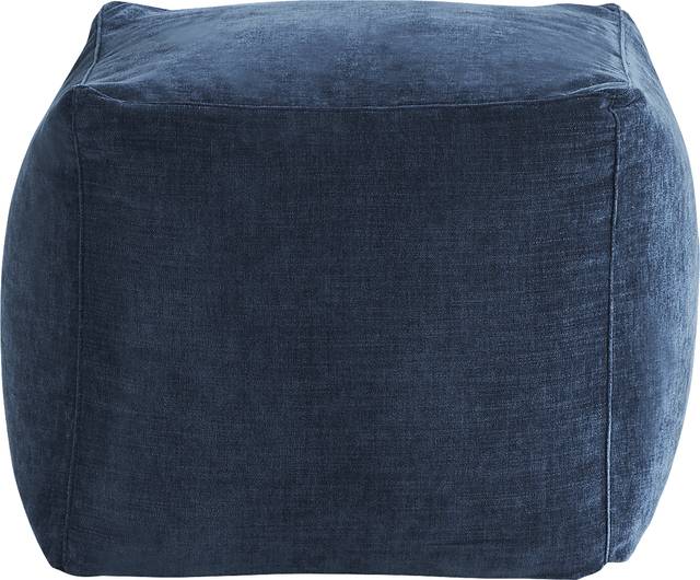Hanover Indigo Chenille Accent Pouf - Thumbnail - Image 1