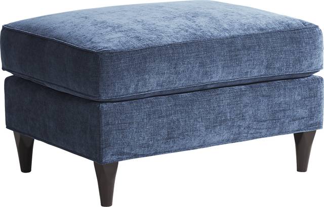 Hanover Indigo Chenille Ottoman - Thumbnail - Image 1