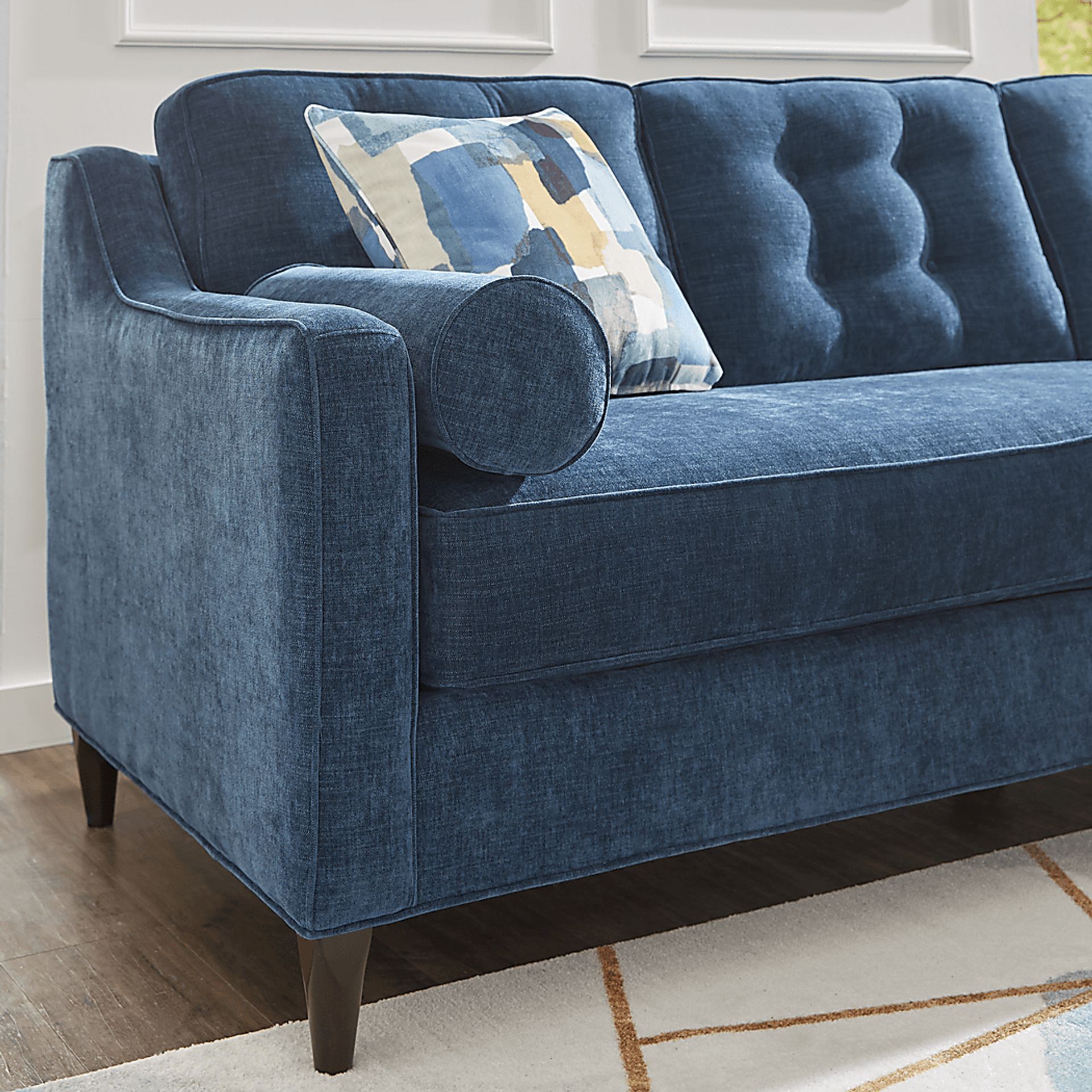 Hanover Indigo Chenille Sleeper Chaise Sofa - Image 6