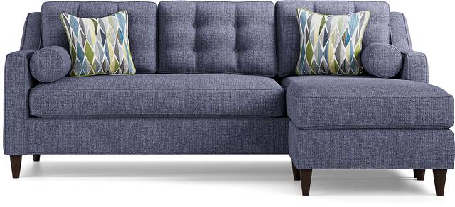 Cindy Crawford Home Hanover Midnight Textured Gel Foam Sleeper Chaise Sofa - Thumbnail - Image 3