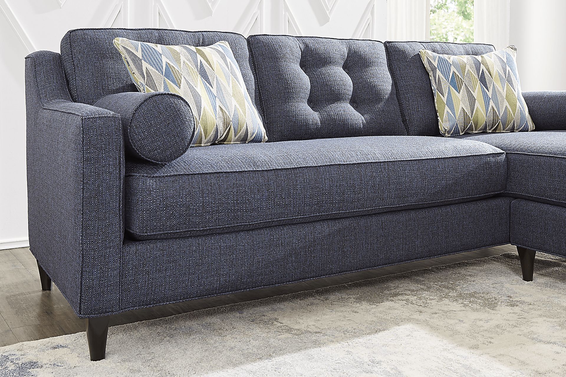 Cindy Crawford Home Hanover Midnight Textured Sleeper Chaise Sofa - Image 6