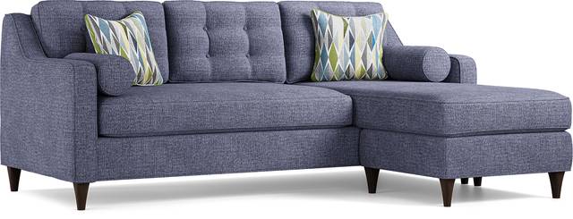 Cindy Crawford Home Hanover Midnight Textured Sleeper Chaise Sofa - Thumbnail - Image 1
