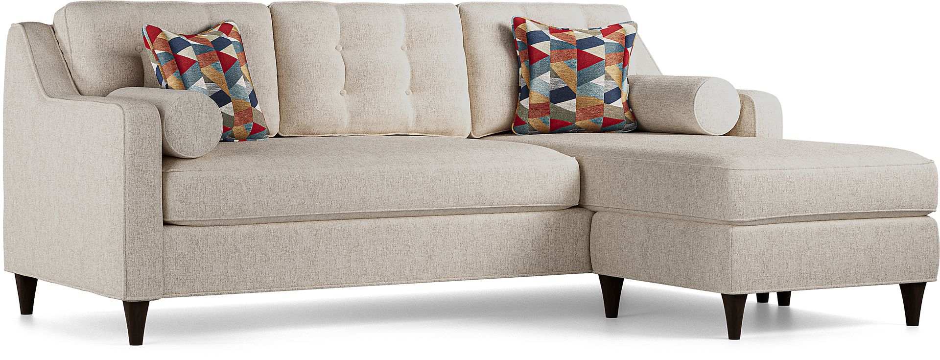 Hanover Off-White Textured Chaise Sofa - Image 3