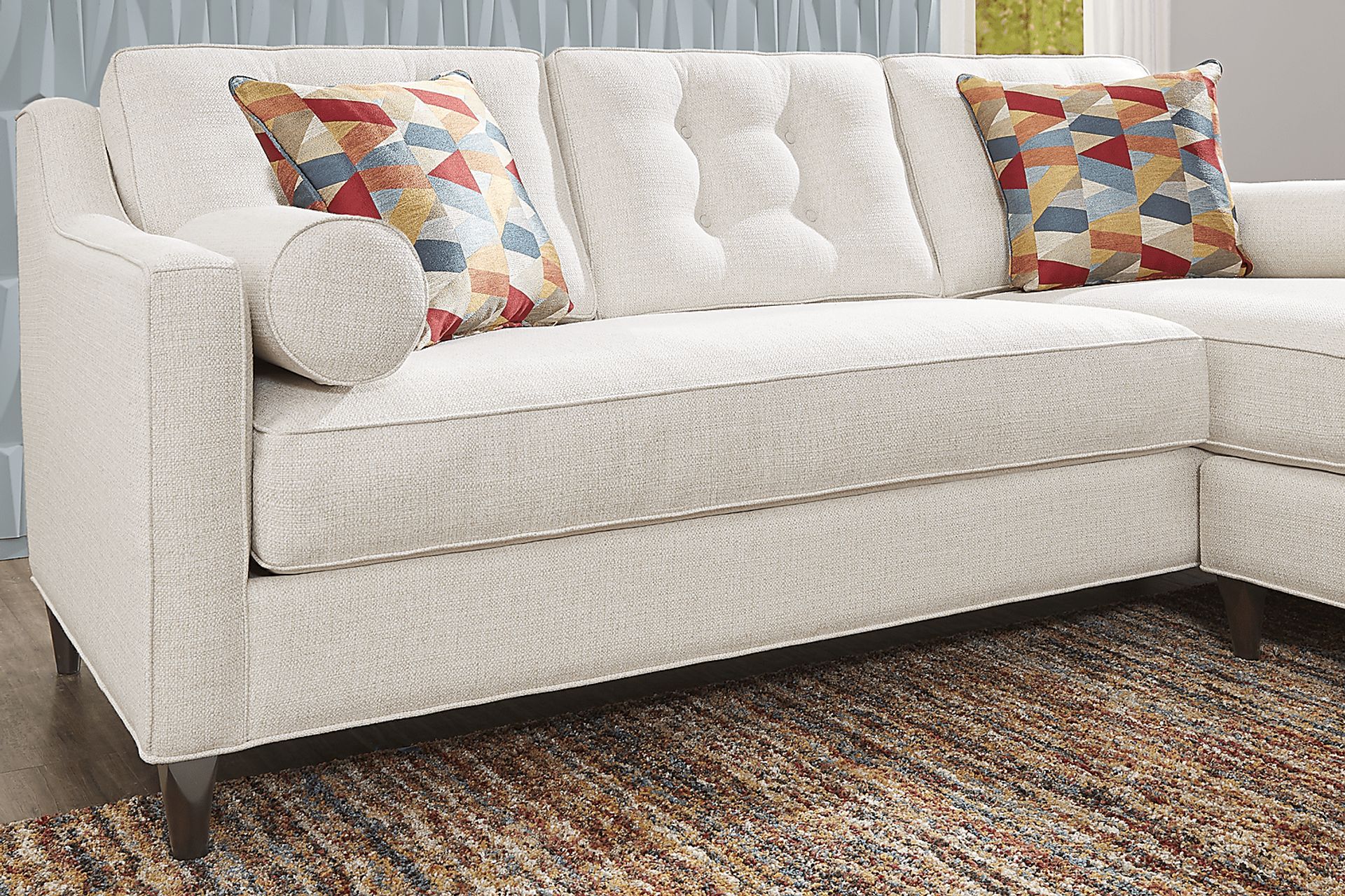 Hanover Off-White Textured Chaise Sofa - Image 5