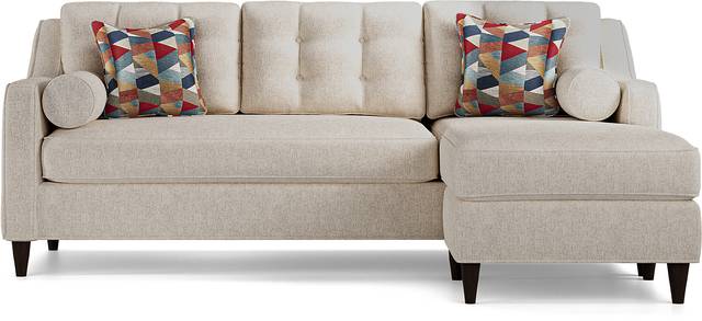 Hanover Off-White Textured Chaise Sofa - Thumbnail - Image 1