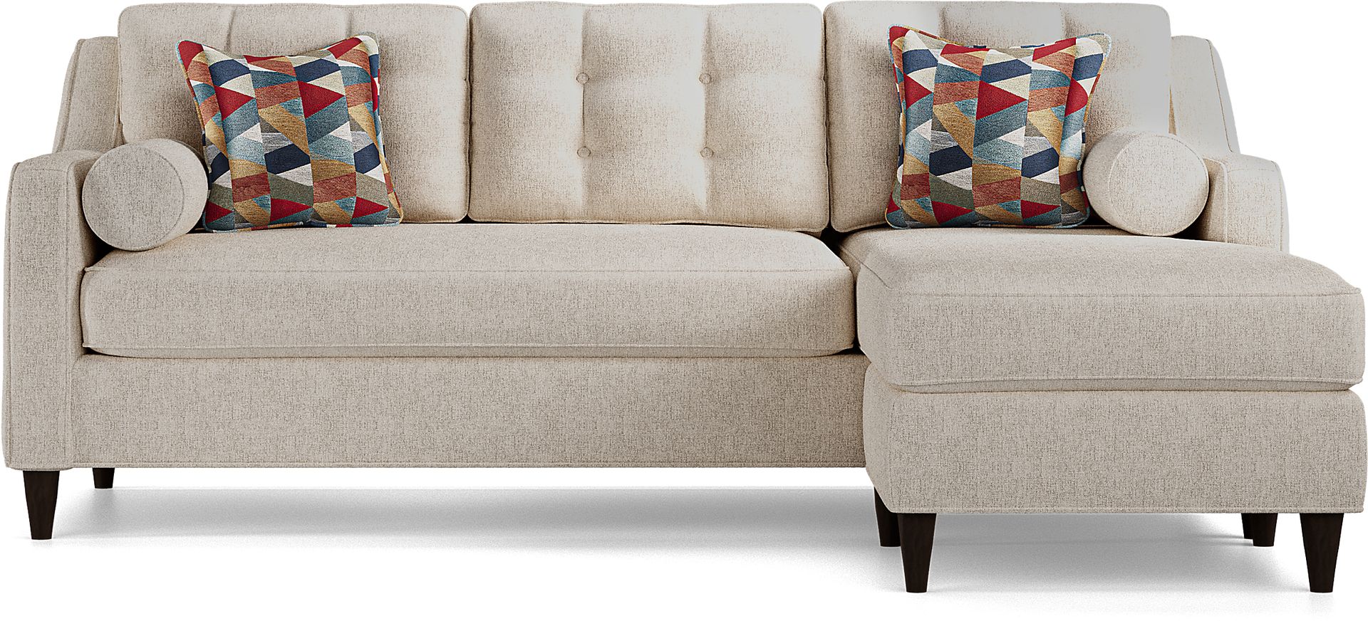 Hanover Off-White Textured Chaise Sofa - Image 1
