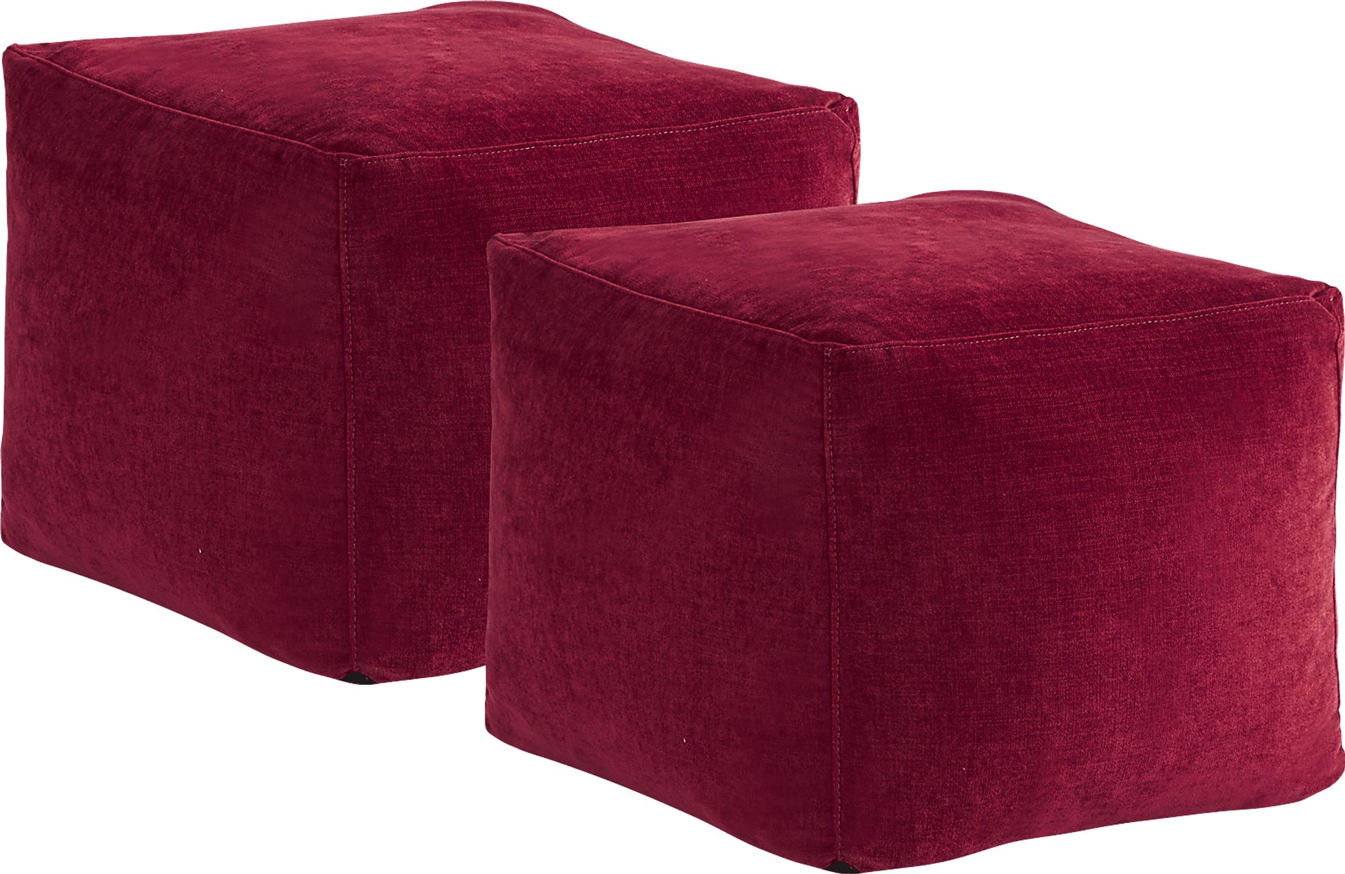 Hanover Ruby Chenille Accent Pouf, Set of 2 - Image 1