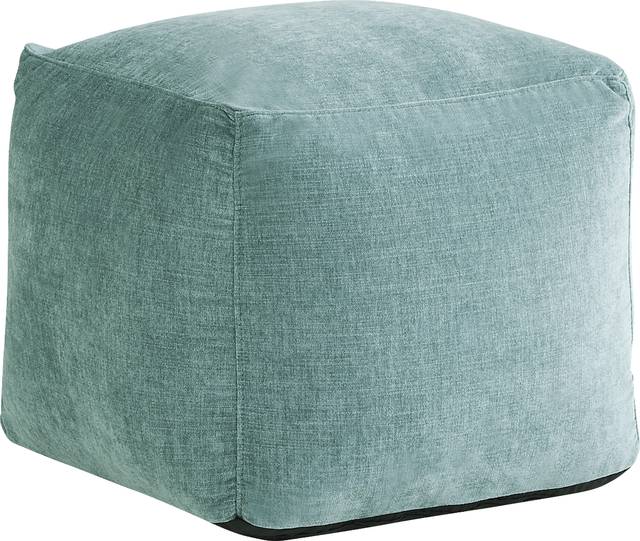 Hanover Teal Chenille Accent Pouf - Thumbnail - Image 2
