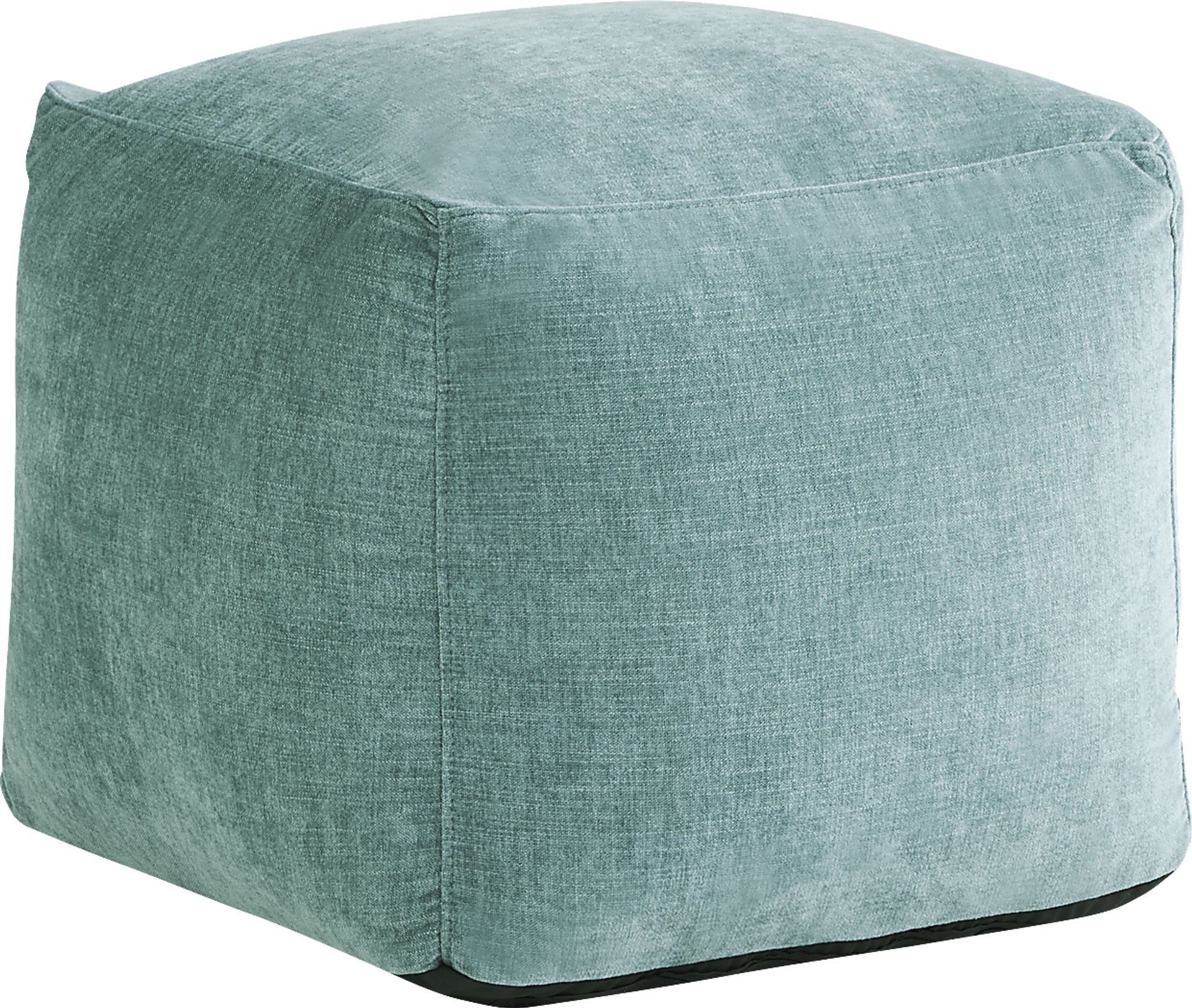 Hanover Teal Chenille Accent Pouf - Image 2