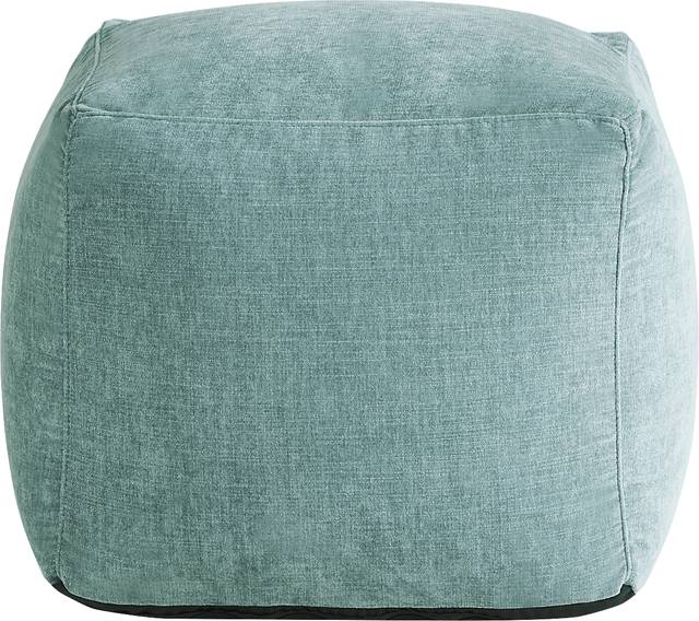 Hanover Teal Chenille Accent Pouf - Thumbnail - Image 1