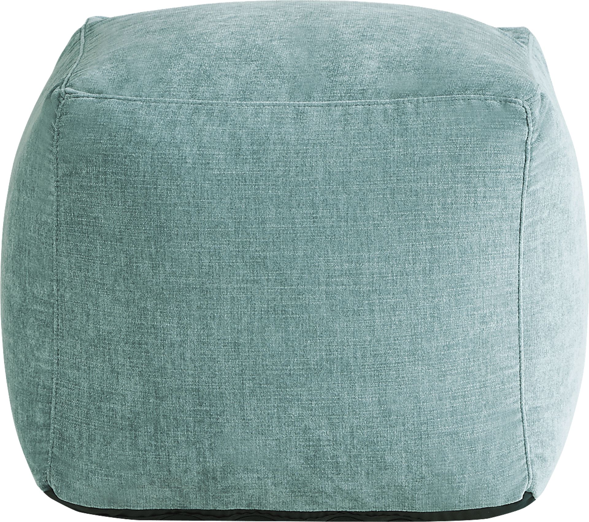 Hanover Teal Chenille Accent Pouf - Image 1