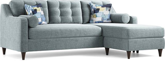Hanover Teal Chenille Gel Foam Sleeper Chaise Sofa - Thumbnail - Image 1