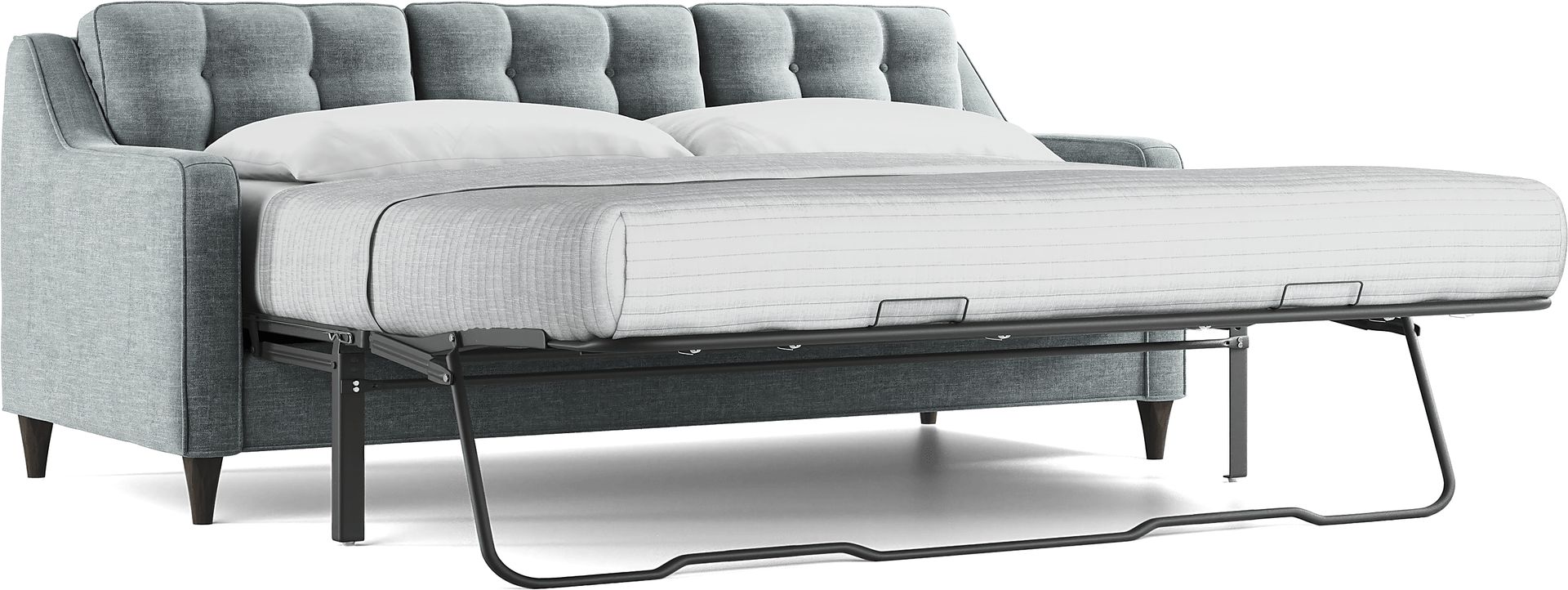 Hanover Teal Chenille Sleeper Chaise Sofa - Image 3