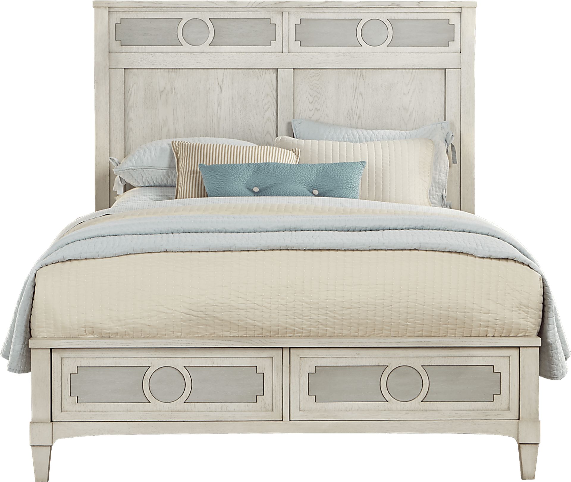 Cindy Crawford Home Harlowe Ivory 3 Pc Queen Bed - Image 1
