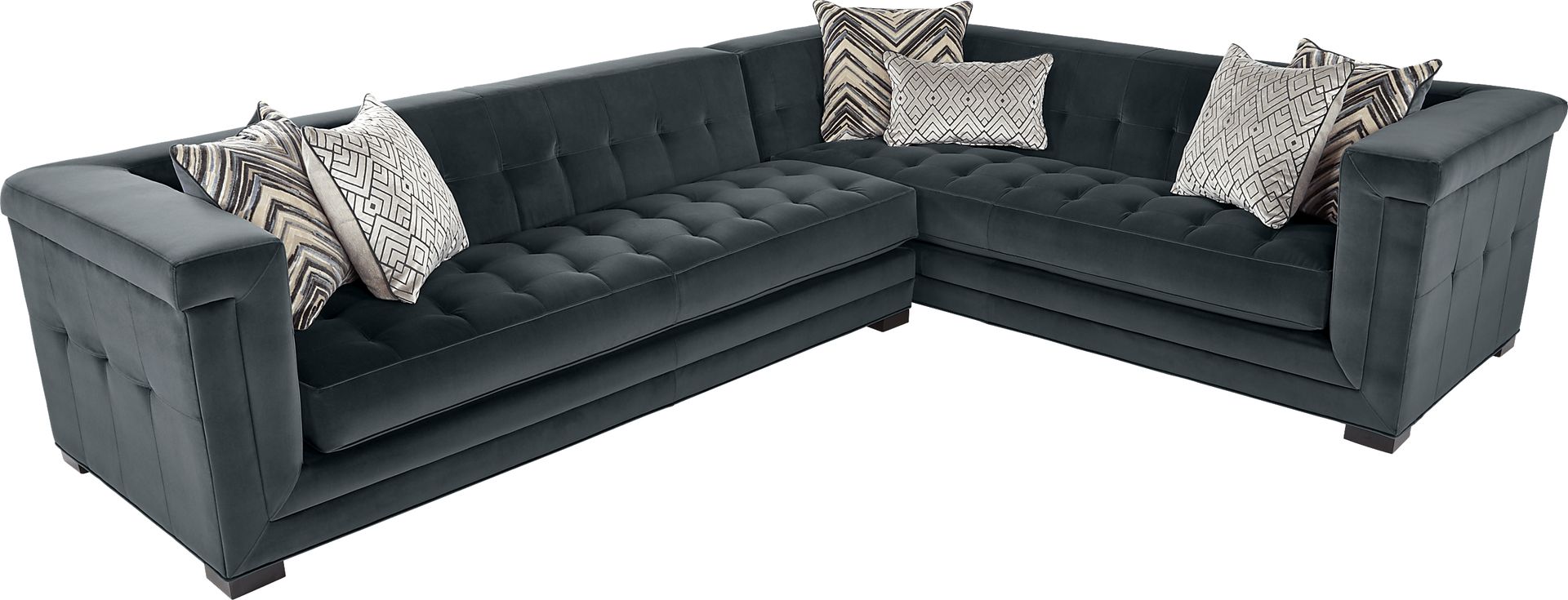 Cindy Crawford Home Harper Hills Slate 2 Pc Sectional - Image 1