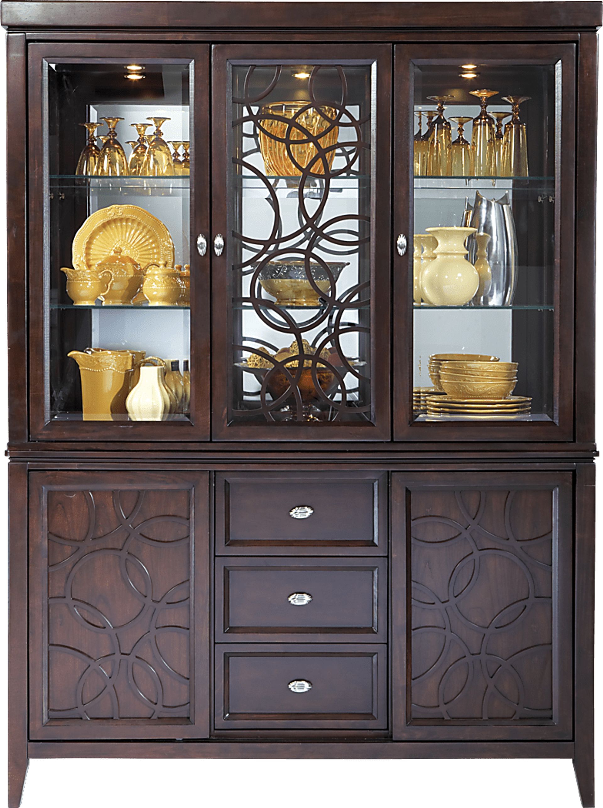 Cindy Crawford Home Highland Park Ebony 2 Pc China Cabinet - Image 1