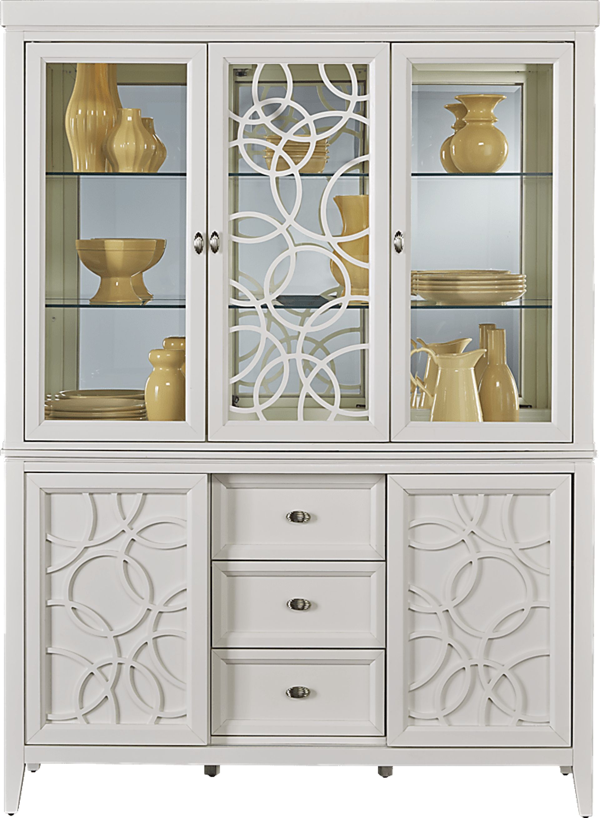 Cindy Crawford Home Highland Park Pearl 2 Pc China Cabinet - Image 2