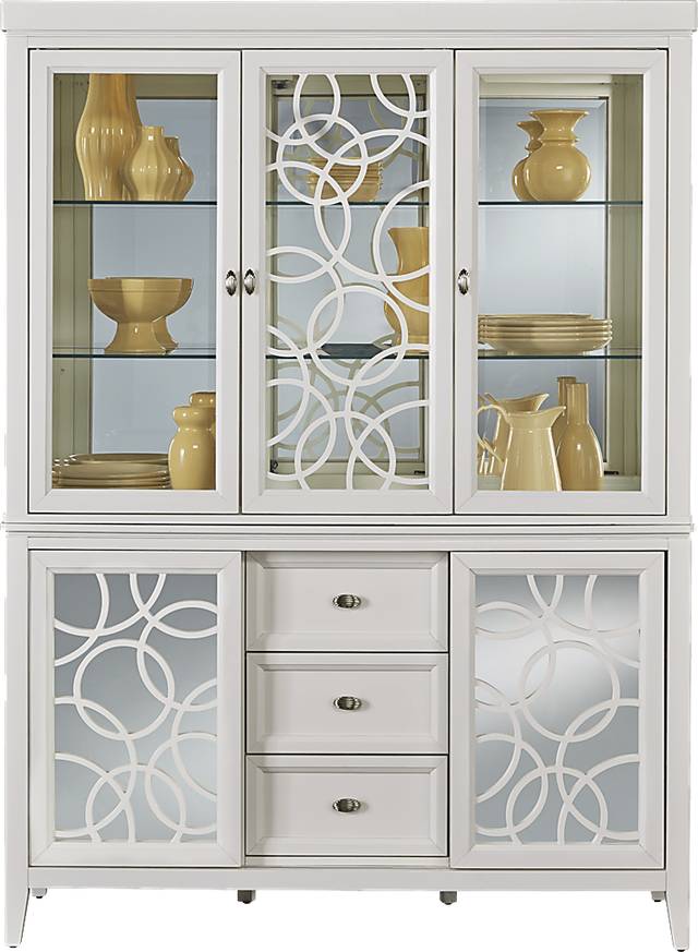 Cindy Crawford Home Highland Park Pearl 2 Pc China Cabinet - Thumbnail - Image 1