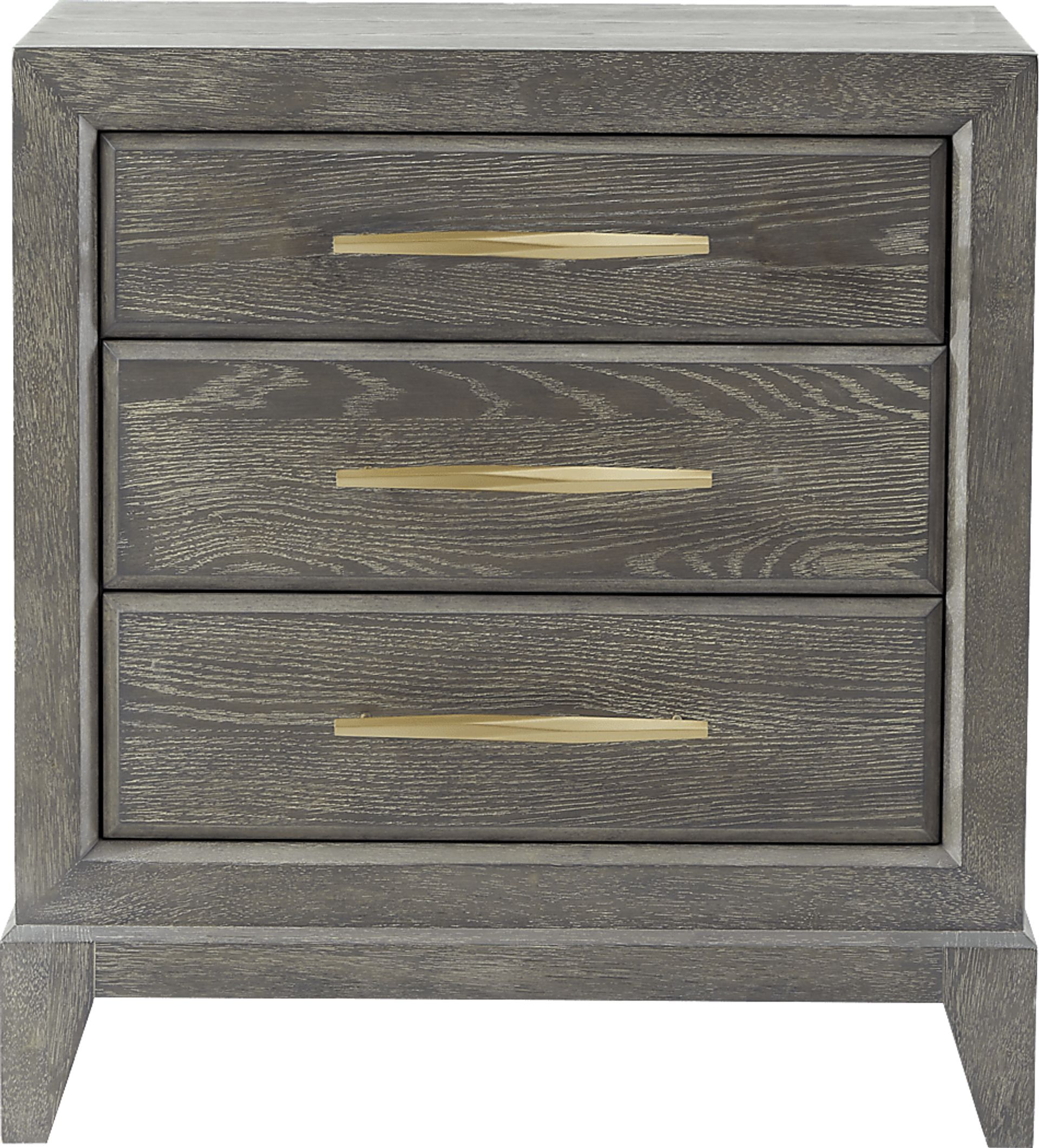Kailey Park Charcoal 3 Drawer Nightstand - Image 1