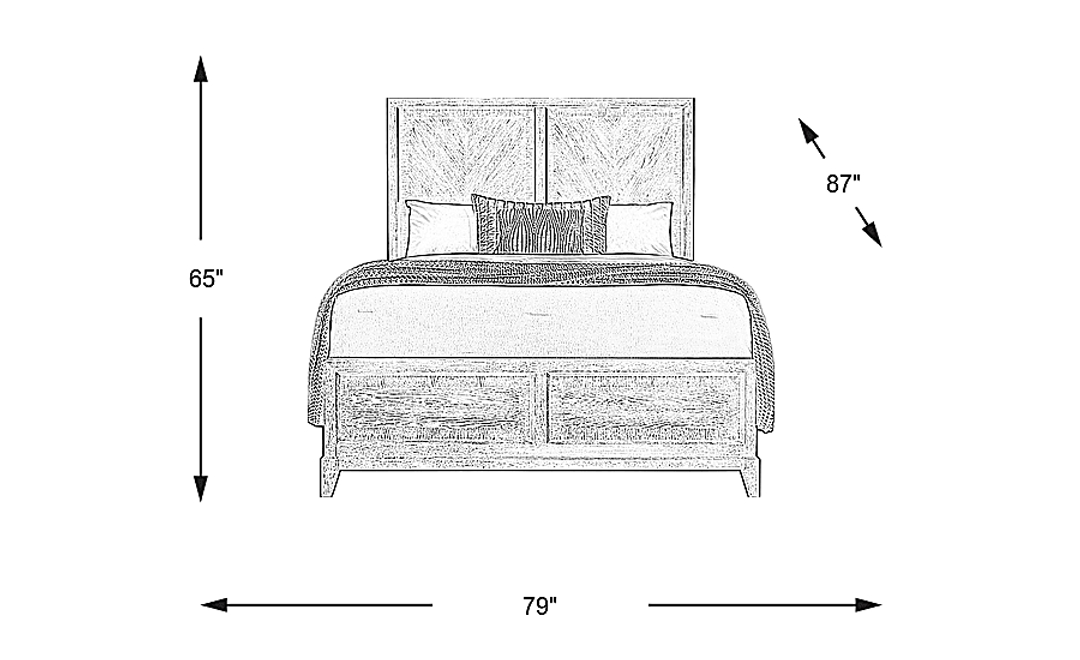 Kailey Park Charcoal 3 Pc King Panel Bed