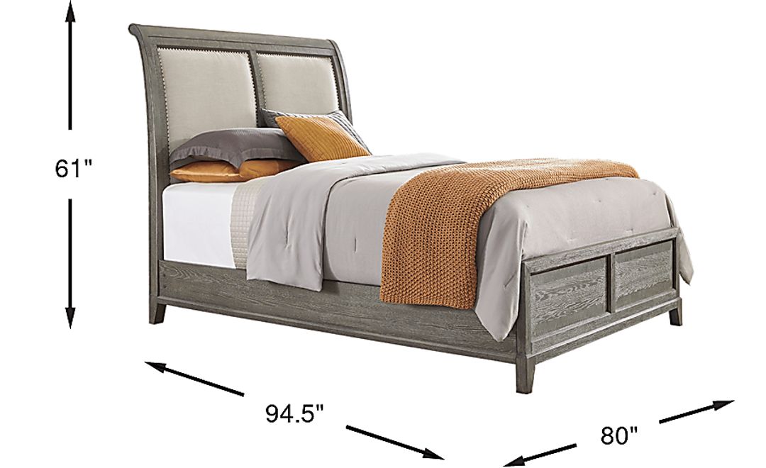 Kailey Park Charcoal 3 Pc King Sleigh Bed