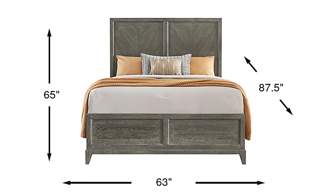 Kailey Park Charcoal 3 Pc Queen Panel Bed