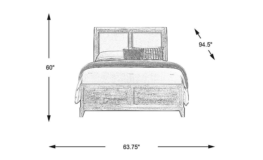 Kailey Park Charcoal 3 Pc Queen Sleigh Bed