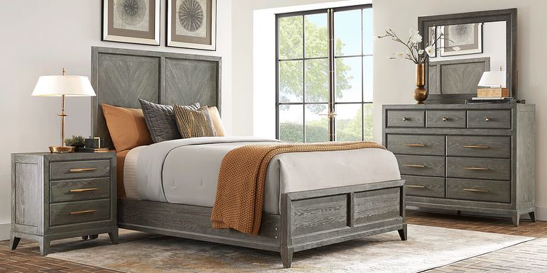 Cindy Crawford Home Kailey Park Charcoal 5 Pc King Panel Bedroom