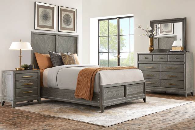 Kailey Park Charcoal 5 Pc King Panel Bedroom - Thumbnail - Image 1