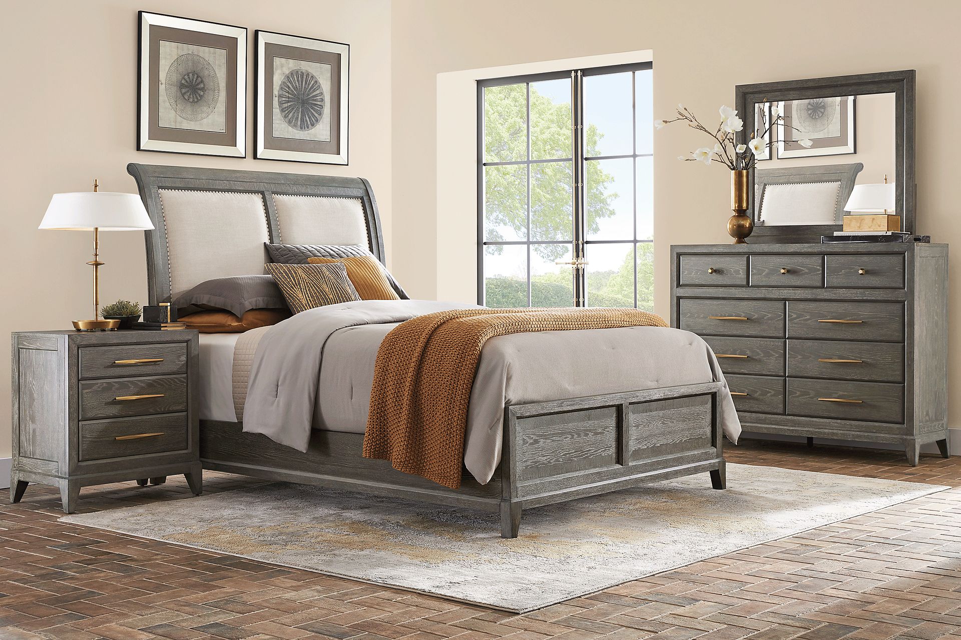 Kailey Park Charcoal 5 Pc Queen Sleigh Bedroom - Image 1