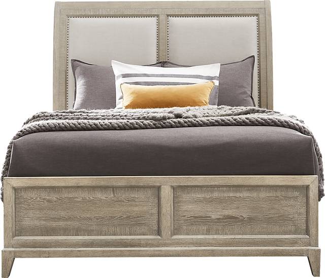 Kailey Park Light Oak 3 Pc King Sleigh Bed - Thumbnail - Image 1