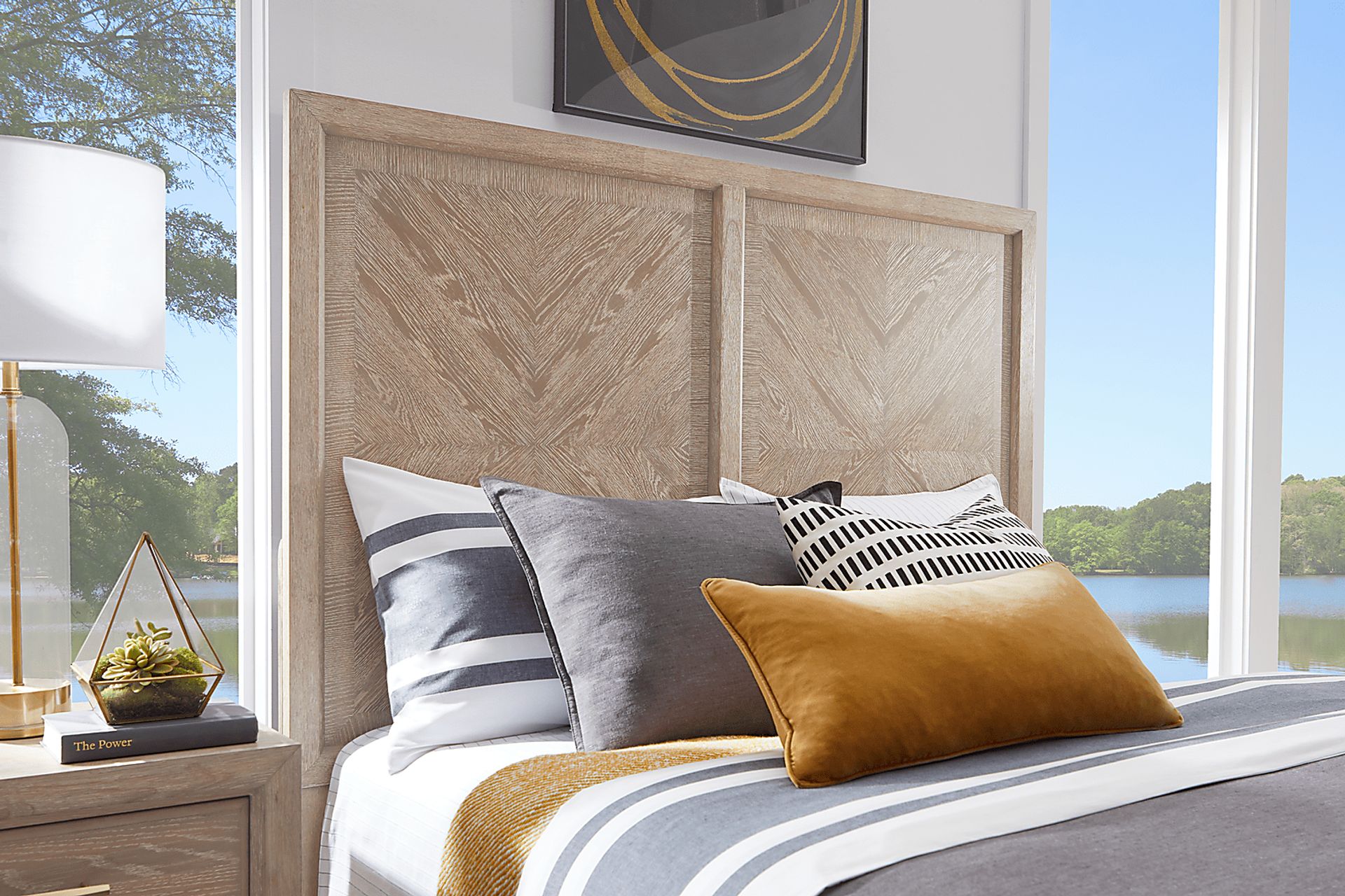 Kailey Park Light Oak 3 Pc Queen Panel Bed - Image 3