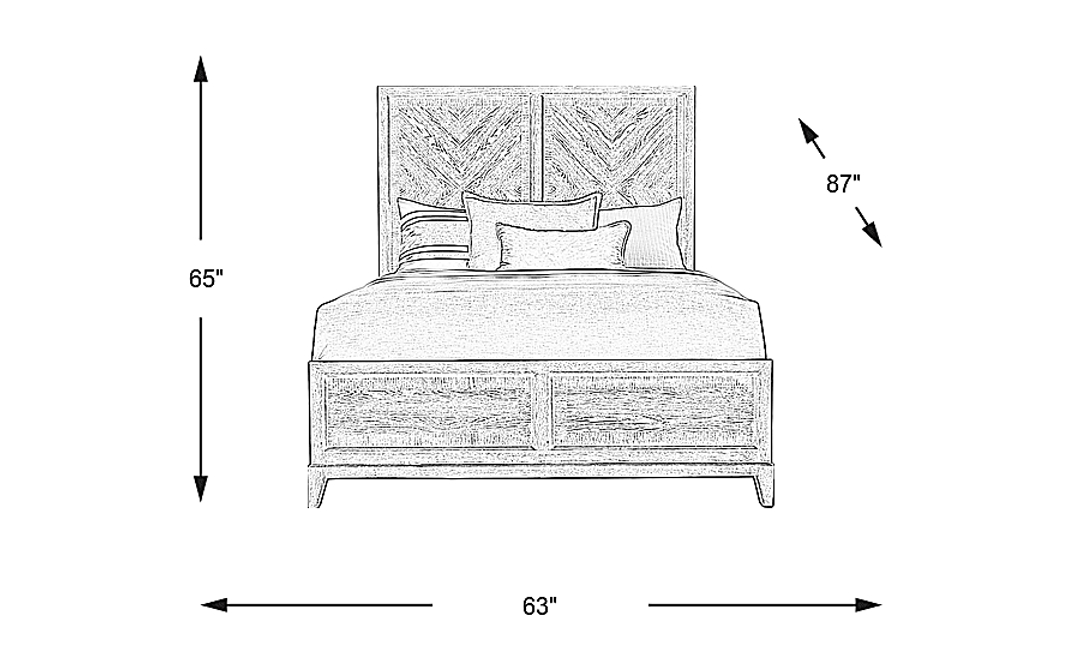 Kailey Park Light Oak 3 Pc Queen Panel Bed