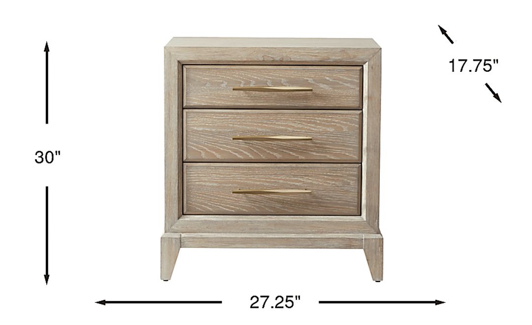 Kailey Park Light Oak Finish 3 Drawer Nightstand
