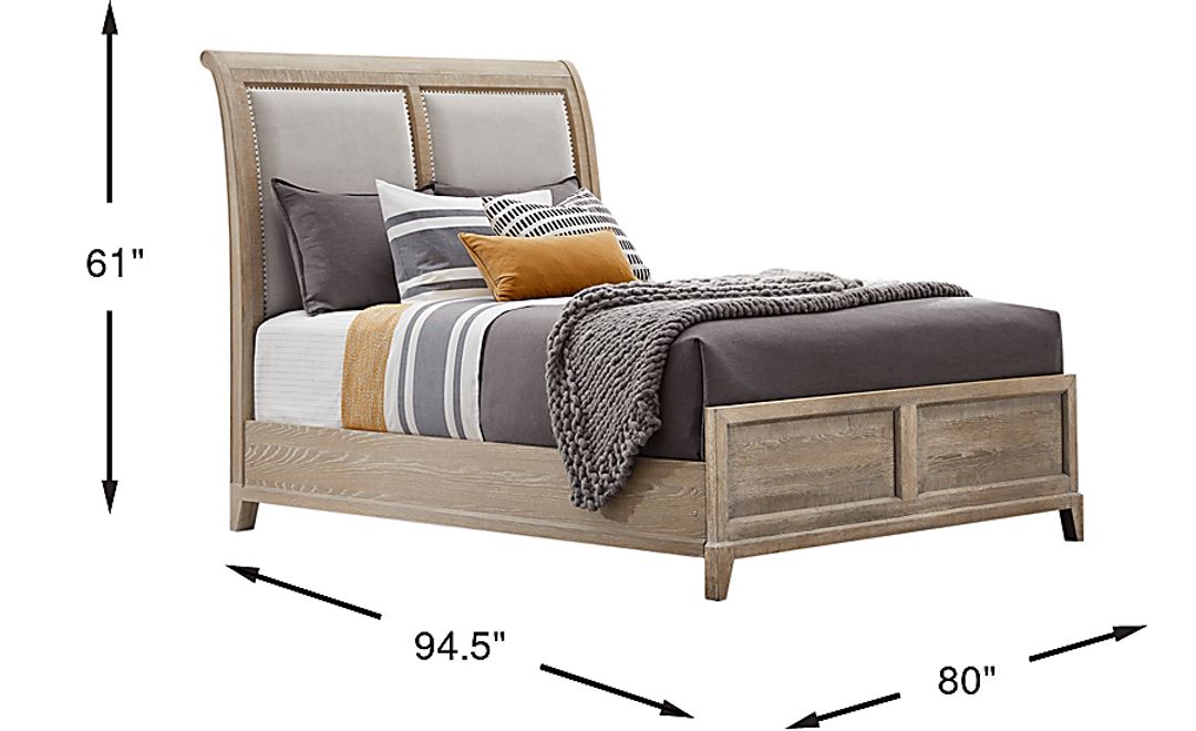 Kailey Park Light Oak Finish 3 Pc King Sleigh Bed