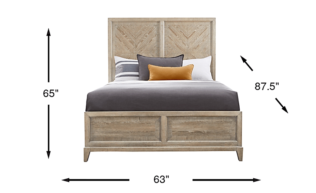 Kailey Park Light Oak Finish 3 Pc Queen Panel Bed