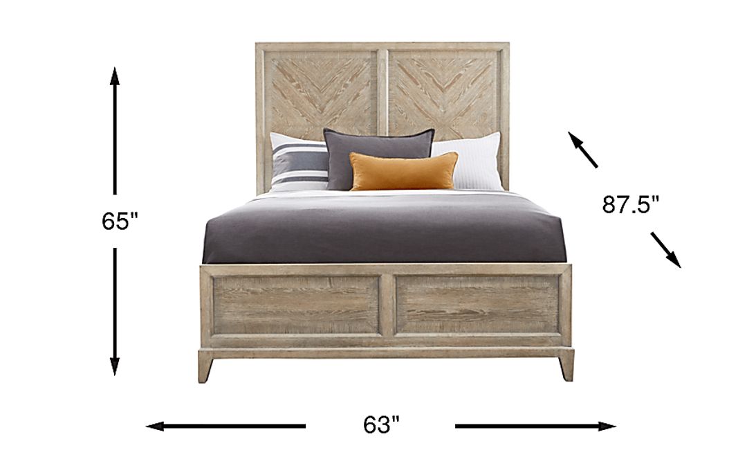 Kailey Park Light Oak Finish 3 Pc Queen Panel Bed