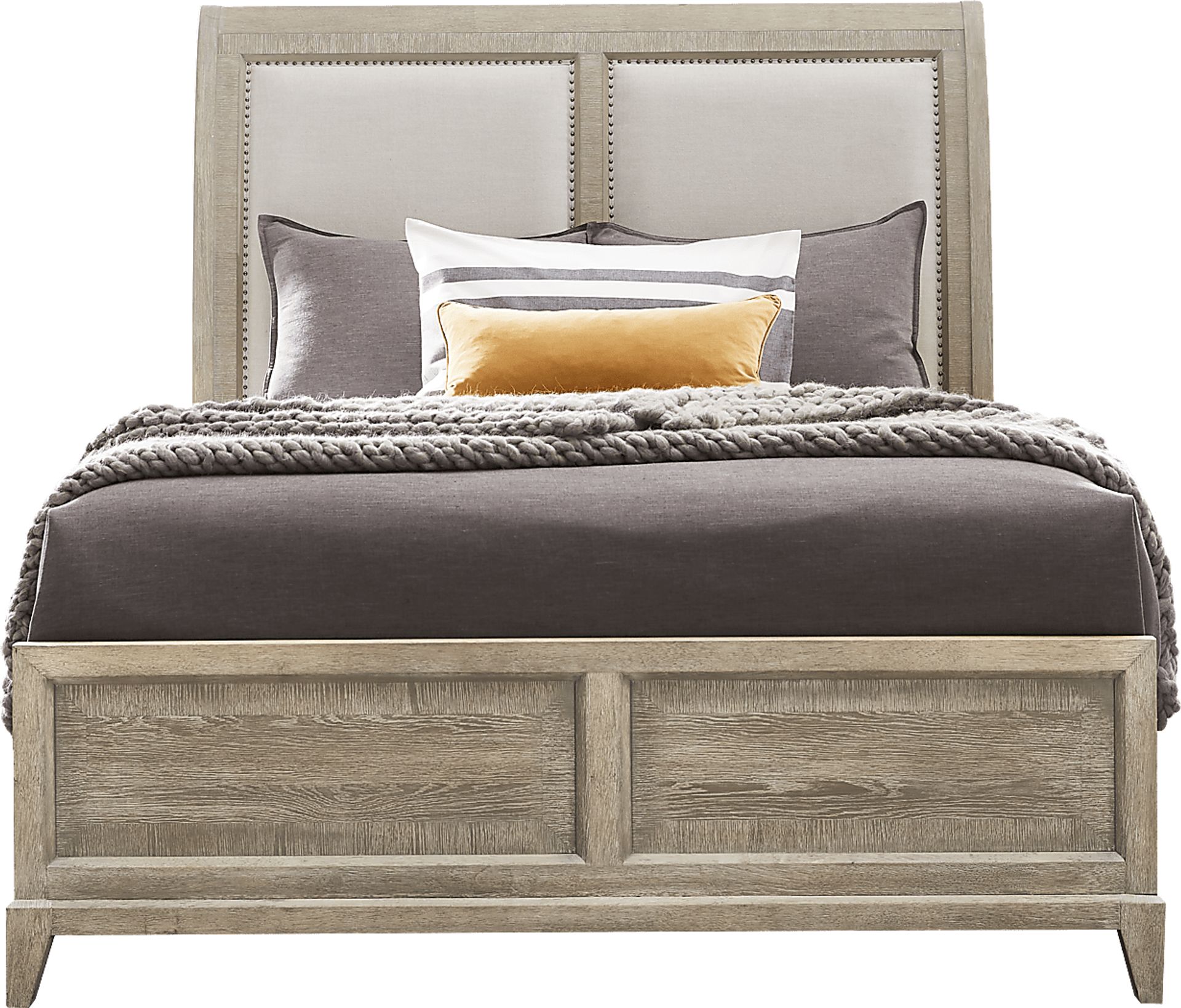 Kailey Park Light Oak Finish 3 Pc Queen Sleigh Bed - Image 3