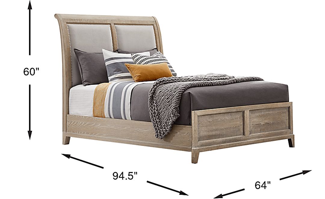 Kailey Park Light Oak Finish 3 Pc Queen Sleigh Bed