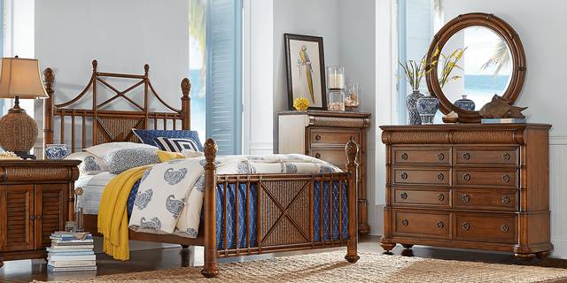 Cindy Crawford Home Key West Tobacco 5 Pc Queen Panel X Bedroom - Thumbnail - Image 1