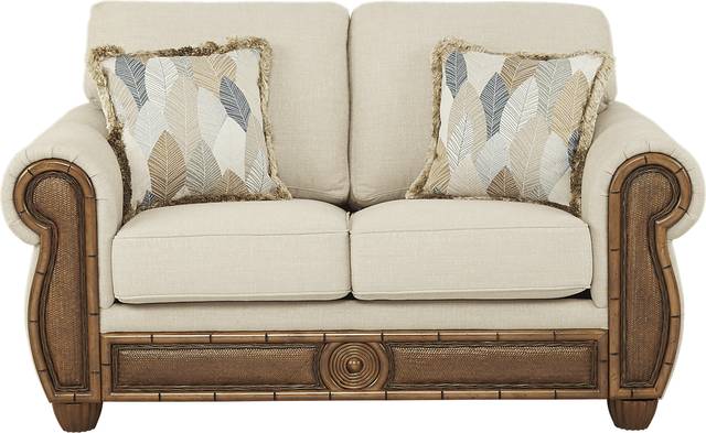 Cindy Crawford Home Key West Palms Sand Loveseat - Thumbnail - Image 1