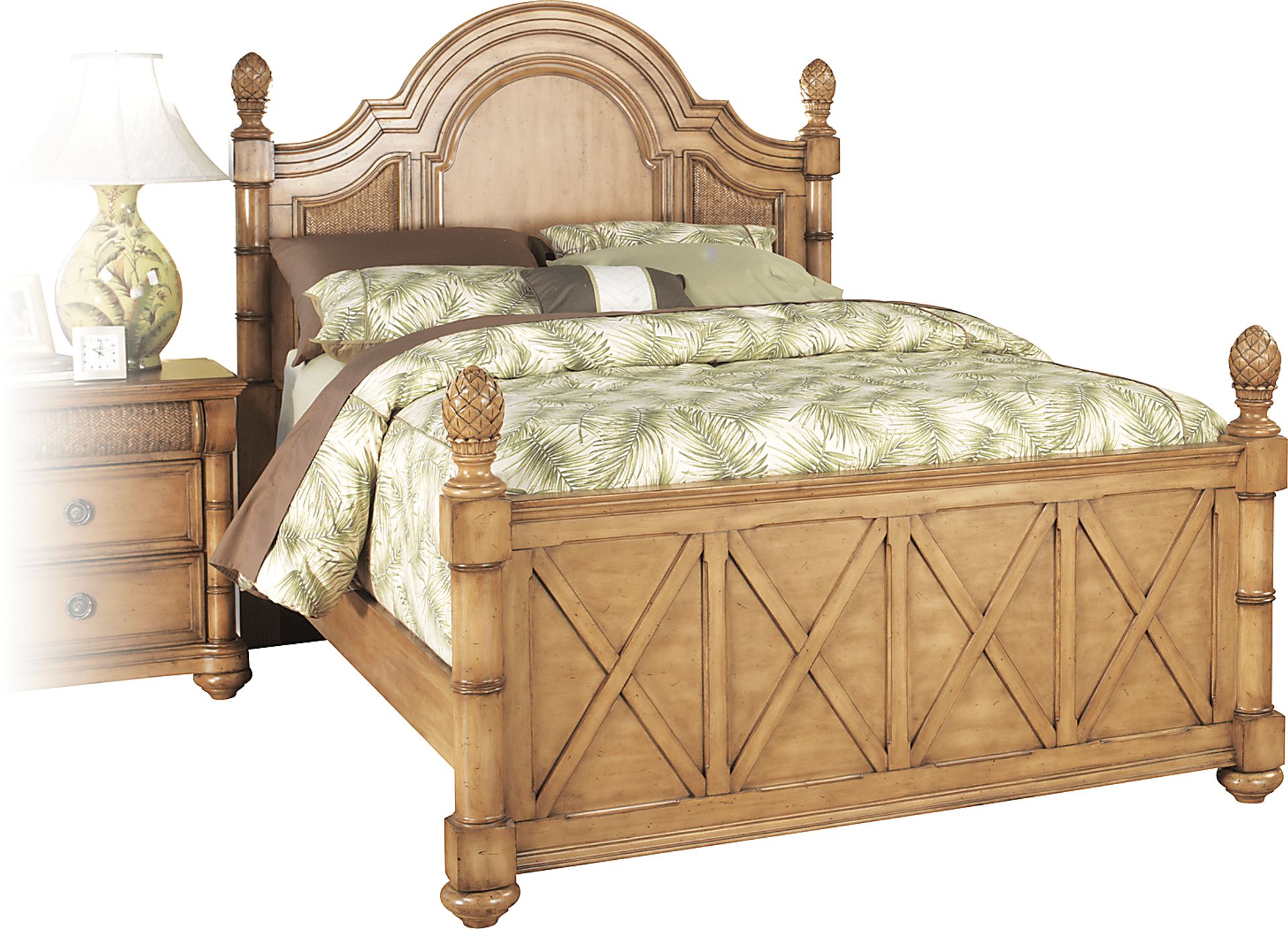 Cindy Crawford Home Key West Pine Panel 3 Pc Queen Bed - Image 1
