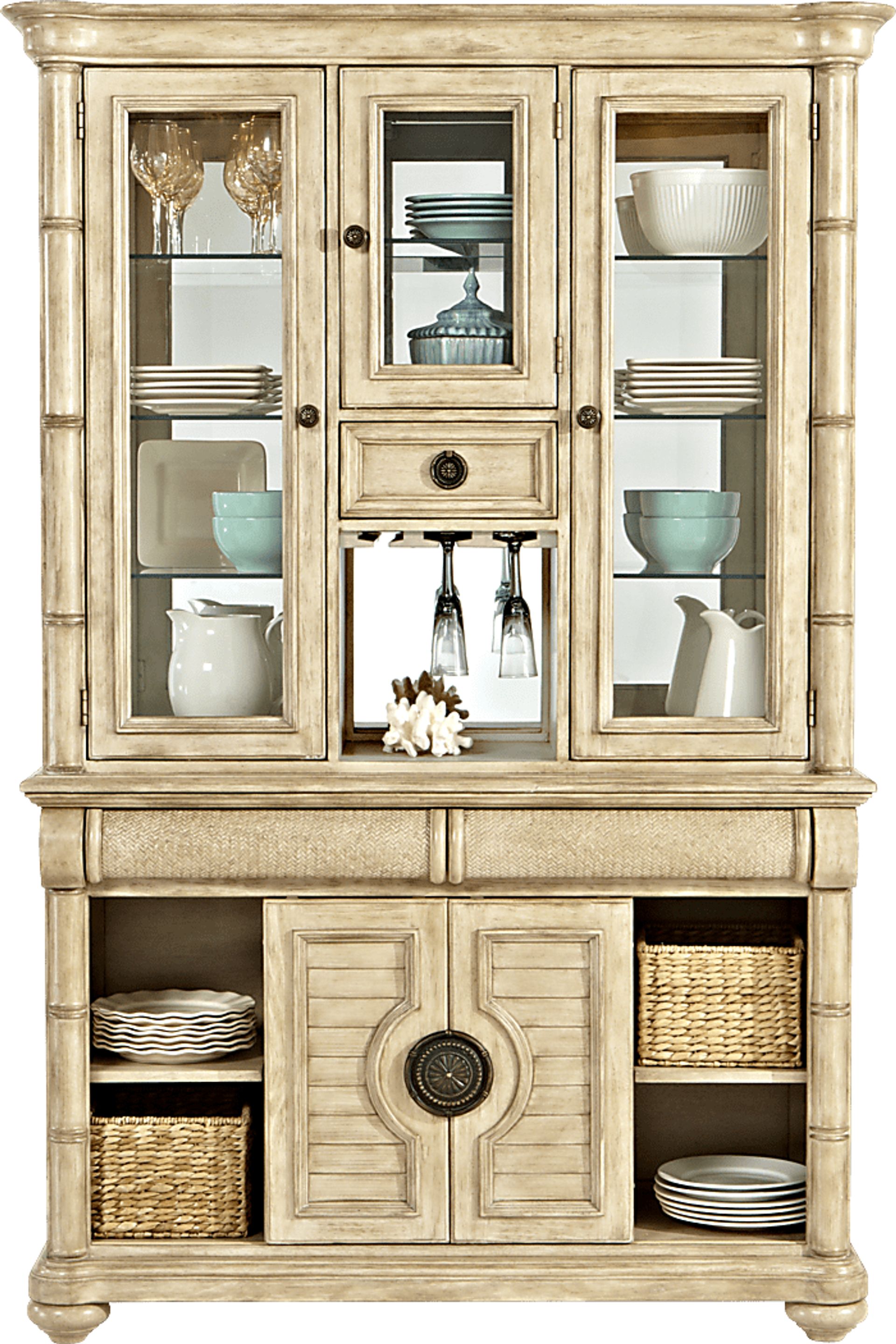 Cindy Crawford Home Key West Sand 2 Pc China Cabinet - Image 1