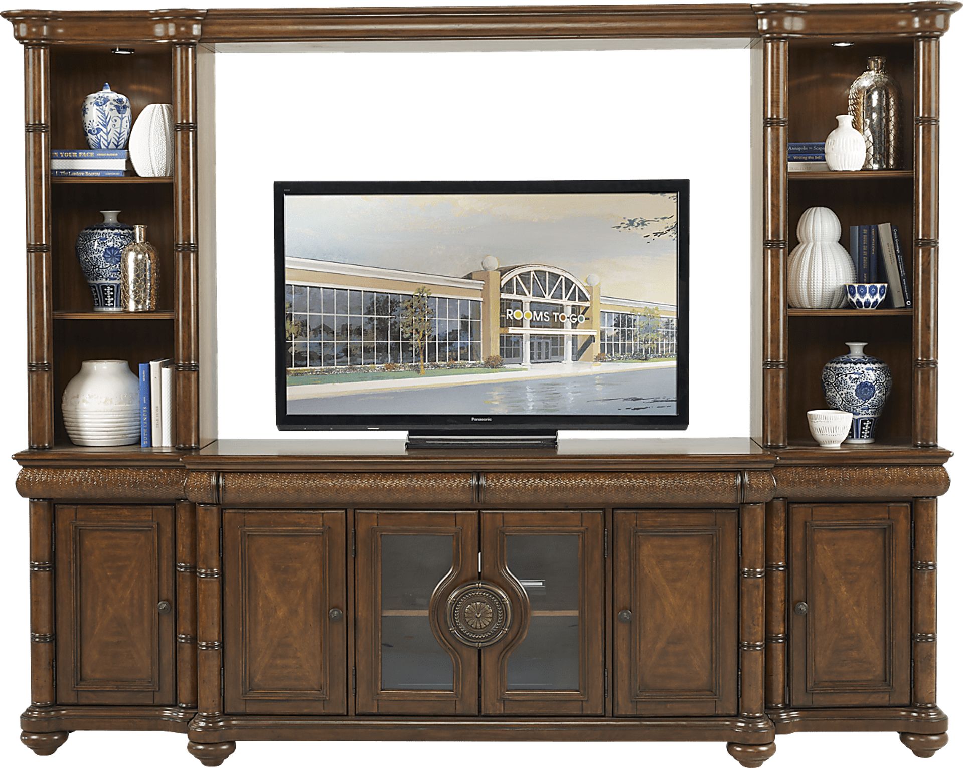 Cindy Crawford Home Key West Tobacco 4 Pc Wall Unit - Image 1
