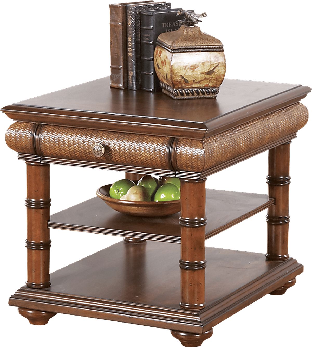 Cindy Crawford Key West Tobacco Dark Wood End Table Rooms to Go